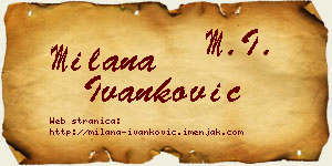 Milana Ivanković vizit kartica